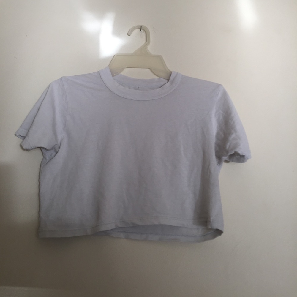 Mintish white cropped tee